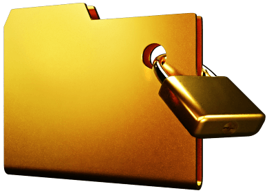 A gold file with a lock on it to deliver the message that TriumphFX is licensed.